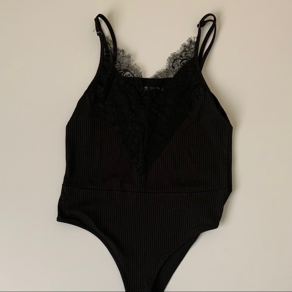 Shein sexy black lace polyester bodysuit - Picture 2 of 6